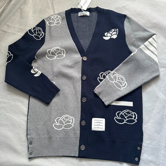 Thom Browne Other - Thom Browne Cotton Birds And Flowers Cardigan